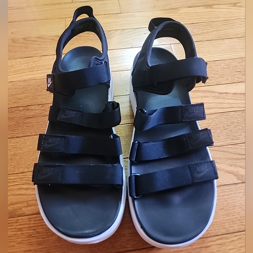 Nike Icon Classic Black Platform Wedge Sandals